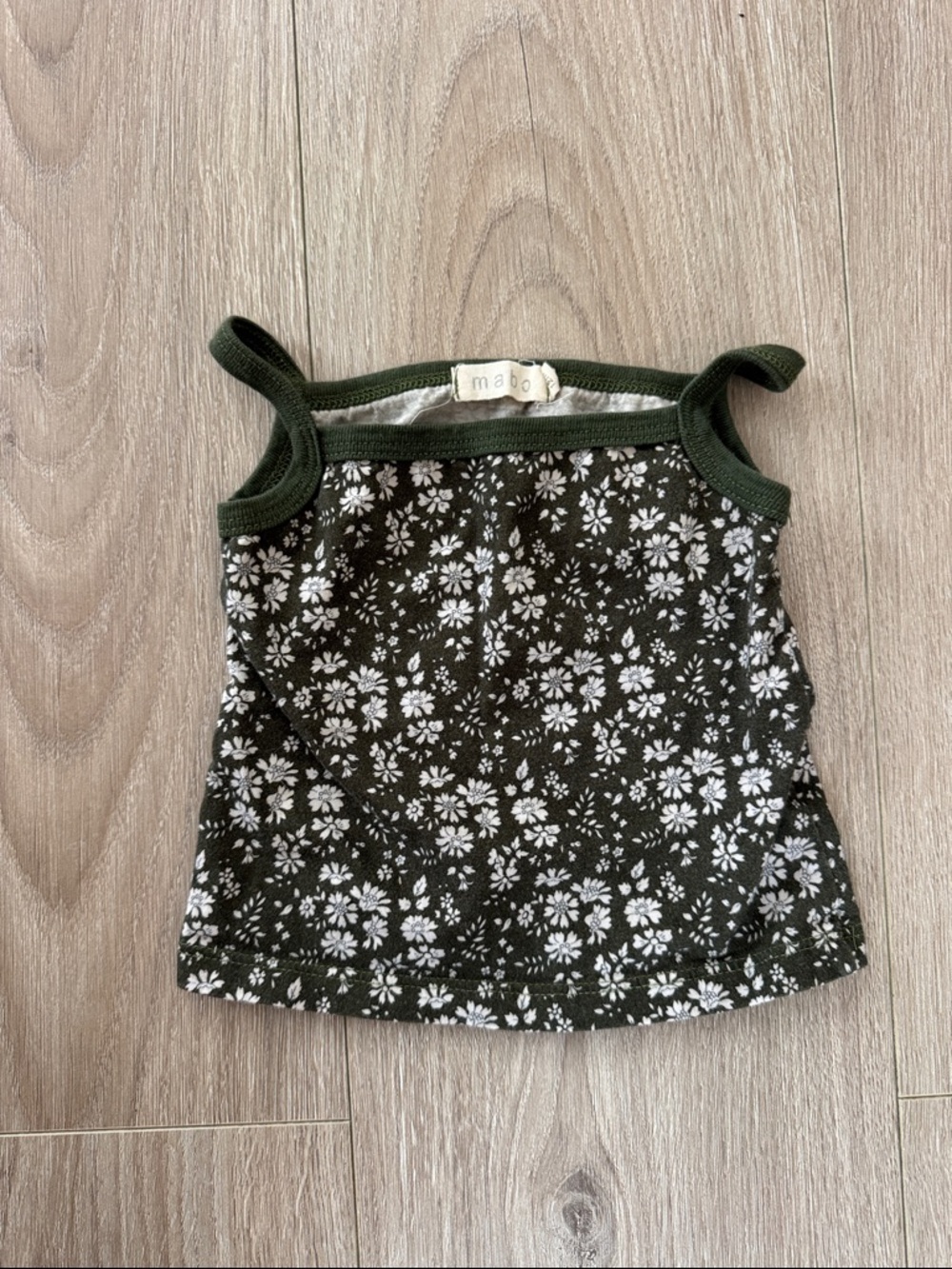 Mabo' Olive Green Floral Tank Top